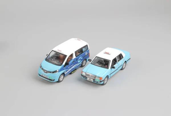 The tiny of hk 3 color taxi — Stock Photo, Image