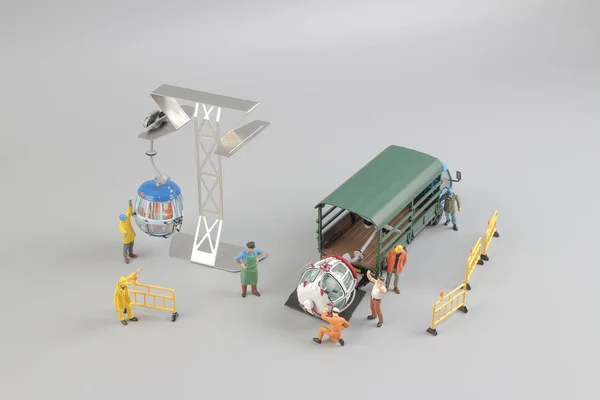 Mini figure with cable car at the site — Stock Photo, Image