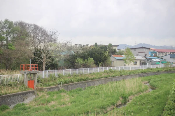 Express train view of Sapporo and Asahikawa — стоковое фото