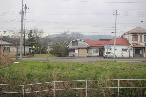 Express train view of Sapporo and Asahikawa — стоковое фото