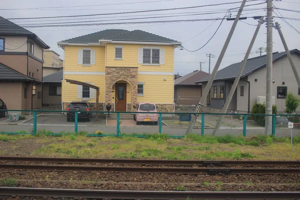 Vue express du train de Sapporo et Asahikawa — Photo