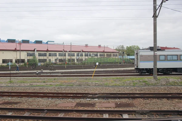 Vista expressa do trem de Sapporo e Asahikawa — Fotografia de Stock