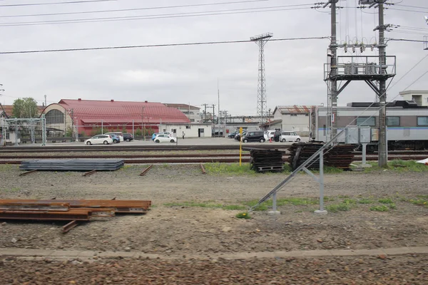 Express train view of  Sapporo and Asahikawa — Stock Photo, Image