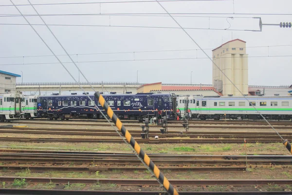 Express train view of Sapporo and Asahikawa — стоковое фото