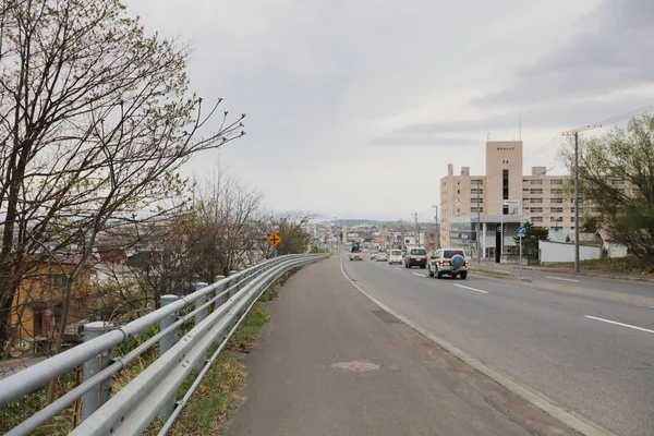 Sokak Takasagodai bölgesinde, Asahikawa, Hokkaido, Japonya. — Stok fotoğraf