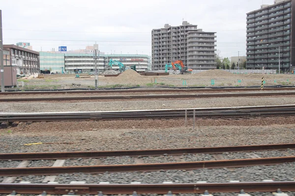 Express train view of Sapporo and Asahikawa — стоковое фото