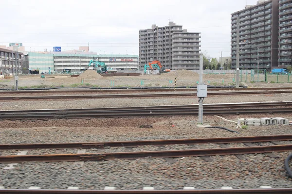 Vue express du train de Sapporo et Asahikawa — Photo