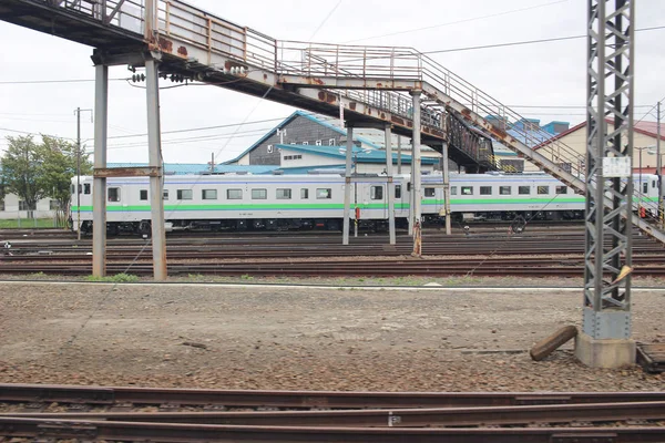 Express train view of Sapporo and Asahikawa — стоковое фото