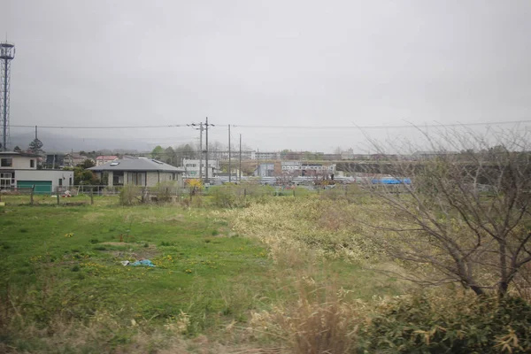 Vue express du train de Sapporo et Asahikawa — Photo