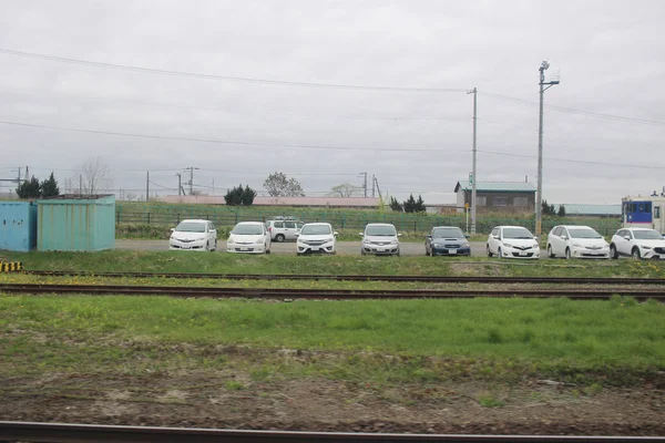 Expresståg utsikt över Sapporo och Asahikawa — Stockfoto