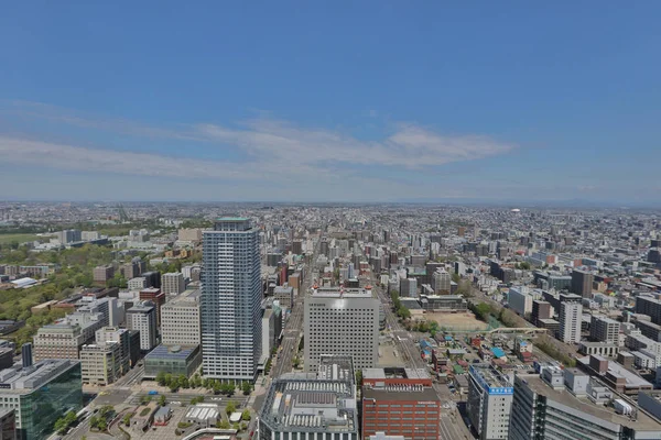 Letecký pohled v Sapporo, Hokkaido jp — Stock fotografie