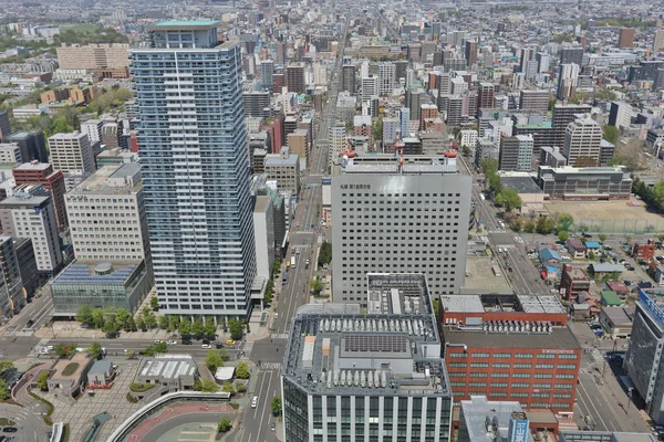 Letecký pohled v Sapporo, Hokkaido jp — Stock fotografie