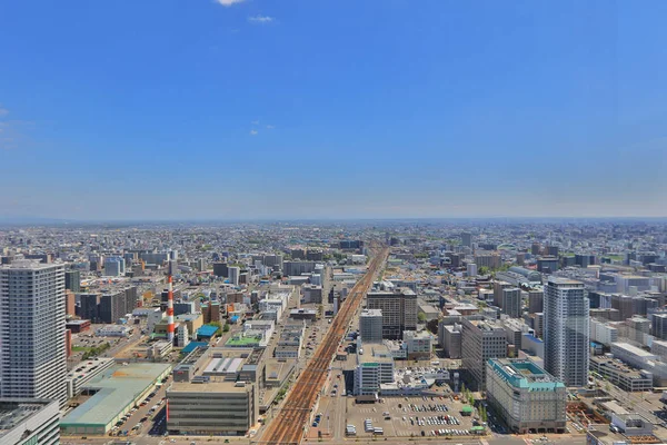 La Vista aérea en SAPPORO, HOKKAIDO jp — Foto de Stock