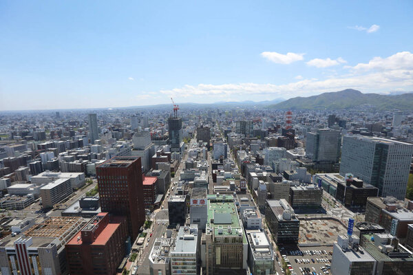The Aerial view in SAPPORO, HOKKAIDO japan