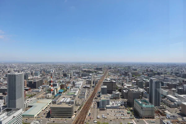 Sapporo, Hokkaido jp havadan görünümü — Stok fotoğraf