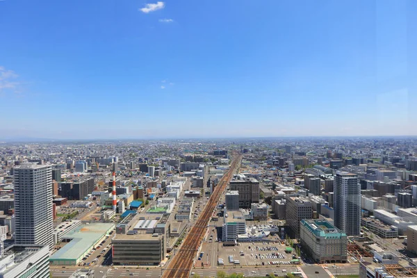 Sapporo, Hokkaido jp havadan görünümü — Stok fotoğraf