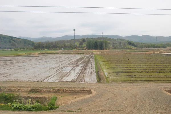 Vista de Asahikawa para a linha Sapporo no japão — Fotografia de Stock