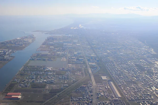 HOKKAIDO, Japón Vista aérea con un avión —  Fotos de Stock