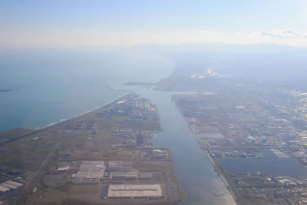 北海道日本飛行機で空撮 — ストック写真