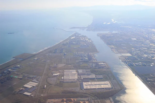 北海道，日本日本一架飞机从空中俯瞰 — 图库照片