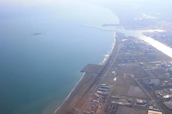 北海道，日本日本一架飞机从空中俯瞰 — 图库照片