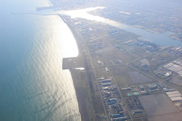 北海道，日本日本一架飞机从空中俯瞰 — 图库照片