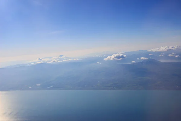 Hokkaido, Japonsko Japonsko letecký pohled s letadlem — Stock fotografie