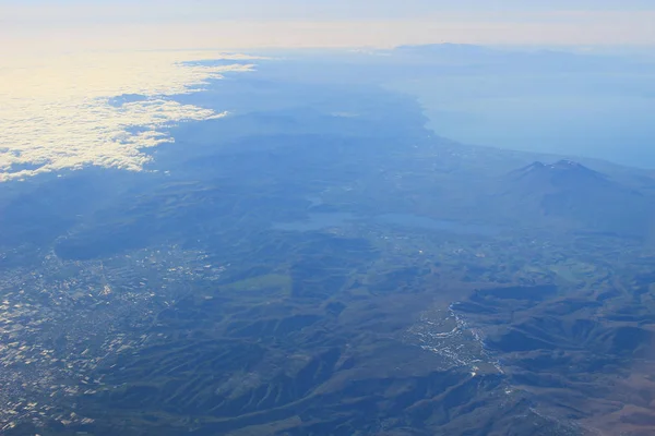 Hokkaido, Japonia Japonia widok z samolotu z lotu ptaka — Zdjęcie stockowe
