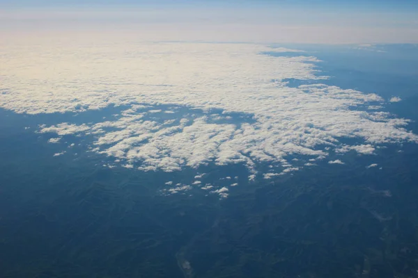 HOKKAIDO, Япония Вид с воздуха с самолета — стоковое фото