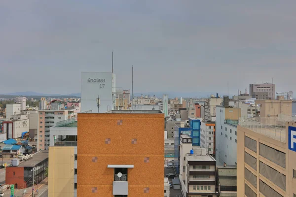 La ciudad central de Asahikawa en vista superior — Foto de Stock