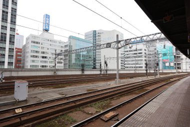  Demiryolu tren durağı Hokkaido, Japonya Sapporo istasyonunda.