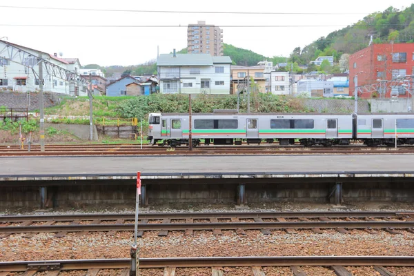 Železniční pohled na Hakodate Line Otaru do Sapporo — Stock fotografie