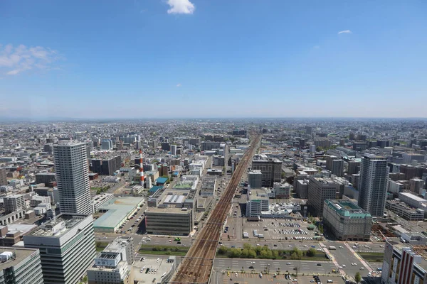 La Vista aérea en SAPPORO, HOKKAIDO jp — Foto de Stock