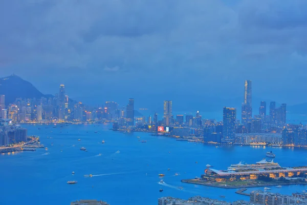 Hong kong cityscape alacakaranlık. Çin — Stok fotoğraf