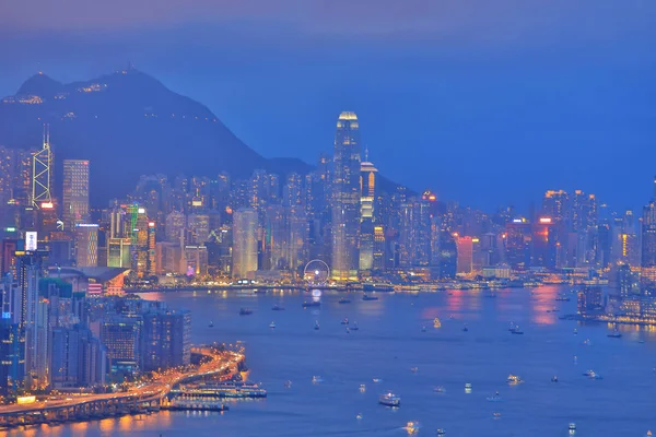 Soumrak panoráma města hong kong. Čína — Stock fotografie