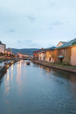 tarihi Otaru kanal, Hokkaido, Japonya