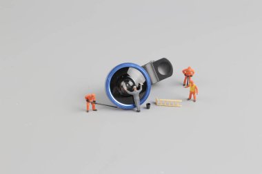 mini insanlar çalışan kamera len Temizleme