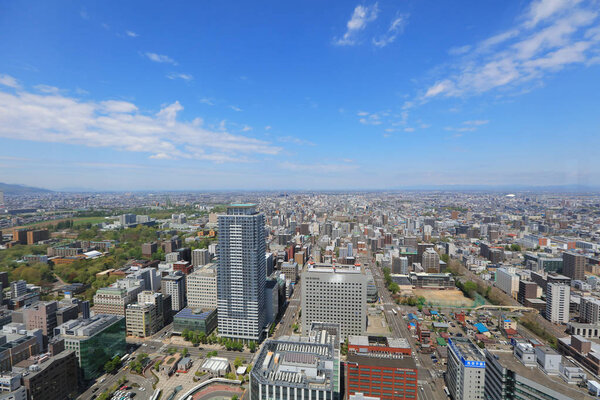 The Aerial view of Sapporo Hokkaido, Japan
