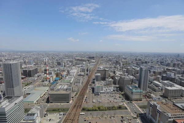Kryty taras widokowy widok Sapporo — Zdjęcie stockowe