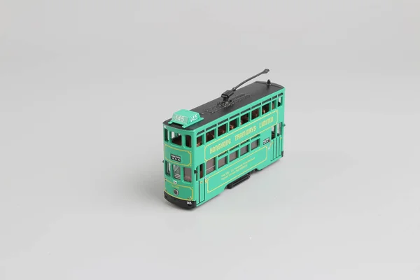 Divertimento di minuscolo di tram a due piani a hk — Foto Stock