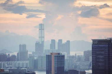 alacakaranlıkta hk Kowloon görünümünü doğusunda