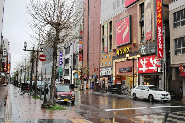 Asahikawa, día de lluvia de la ciudad de Japón en 2017 — Foto de Stock