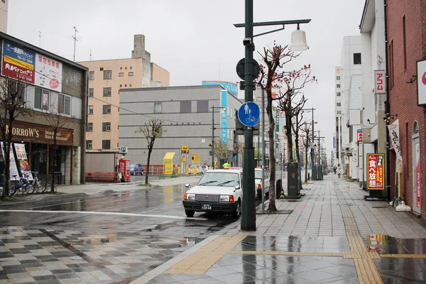 Asahikawa, Japán város eső nap 2017 — Stock Fotó