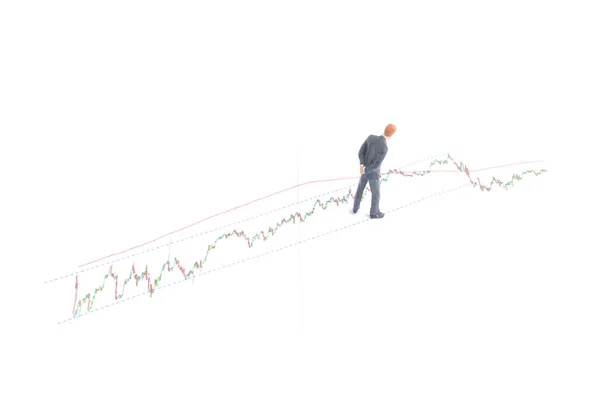 La gente de negocios en el gráfico económico hablando —  Fotos de Stock