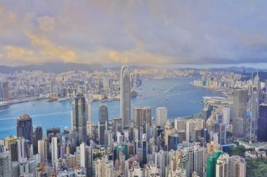 En yüksek Hong Kong kentsel mimari