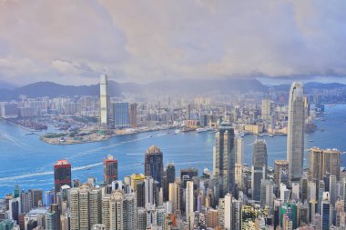 Hong kong manzarası. Victoria peak görüntülemek.