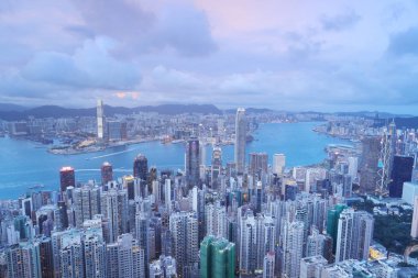  Victoria Peak üzerinden hk gece görünümü