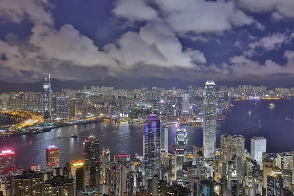 De skyline van de stad van de HK Victoria Peak. — Stockfoto