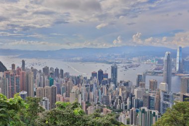 Hong kong manzarası. Victoria peak görüntülemek.
