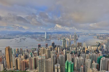 Hong kong manzarası. Victoria peak görüntülemek.